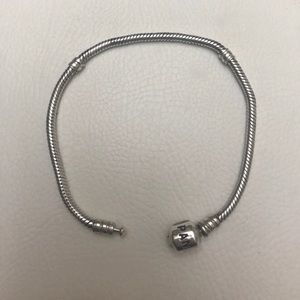 Authentic Pandora Barrel Clasp Charm Bracelet 7.5”